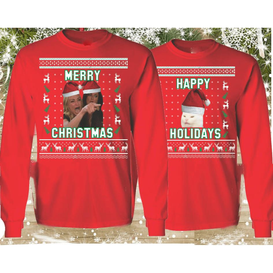 SALE TODAY: Woman Yelling At Cat Ugly Christmas Sweater, Red and Green Sweater SALE TODAY: Woman Yelling At Cat Ugly Christmas Sweater, Red and Green Sweater
