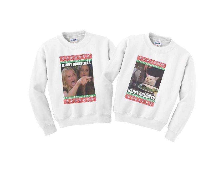 Screaming lady cat meme valentine sweatshirt, woman yelling at a cat meme shirt, ugly christmas sweater, women yelling at cat, women yelling at cat meme, two women yelling at cat ? GST Screaming lady cat meme valentine sweatshirt, woman yelling at a cat meme shirt, ugly christmas sweater, women yelling at cat, women yelling at cat meme, two women yelling at cat ? GST