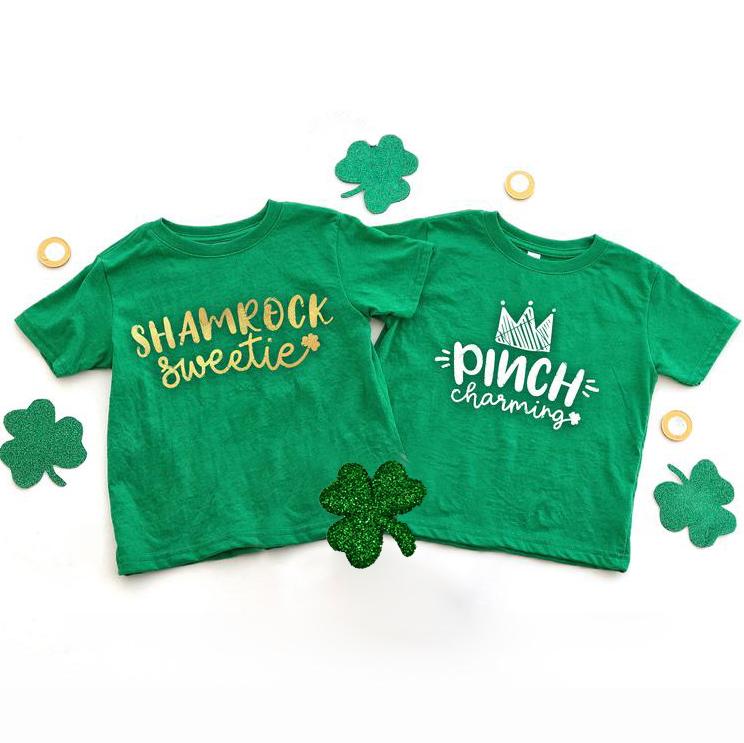 Shamrock sweetie pinch charming kids st patricks day shirts ? GST