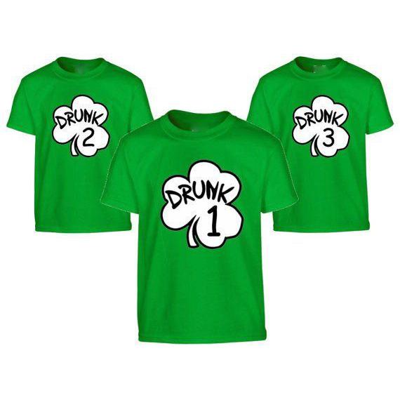 St patricks day drunk with numbers matching group shirt
