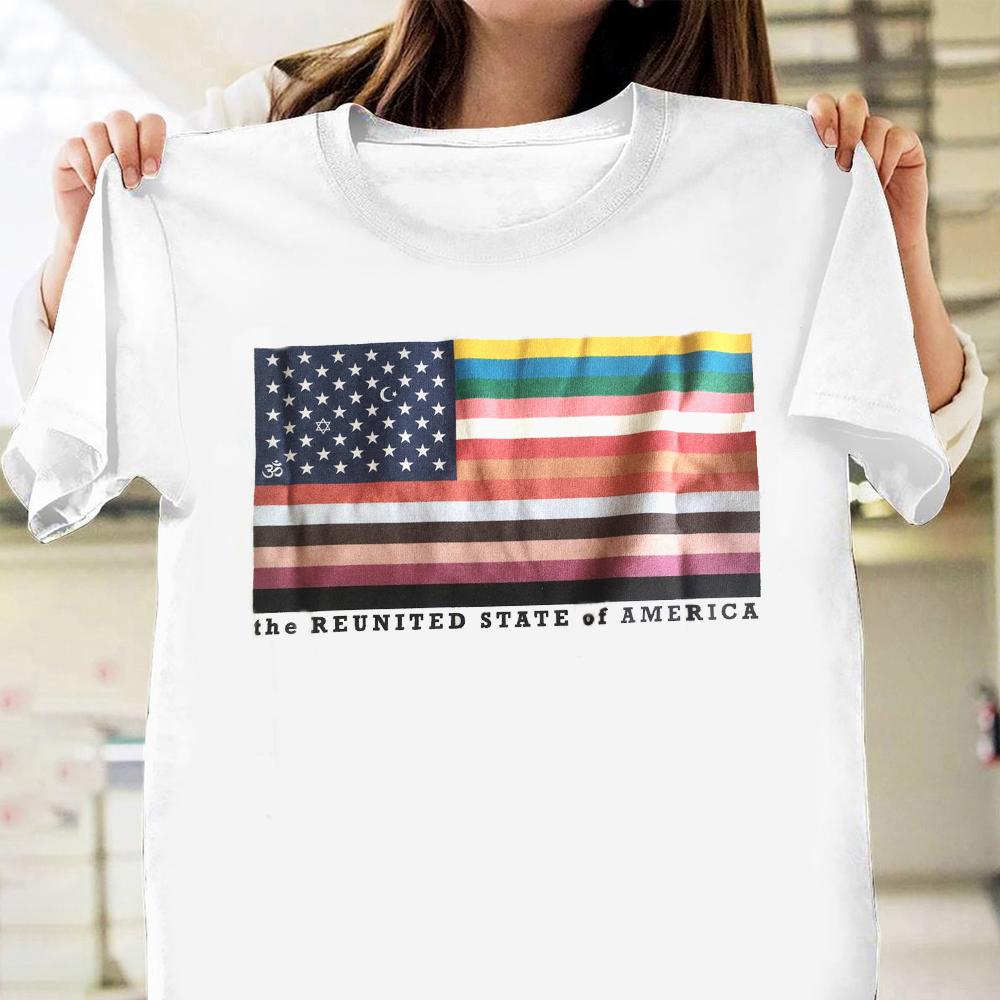 The Reunited State Of America Colourful Flag Shirt Gsge