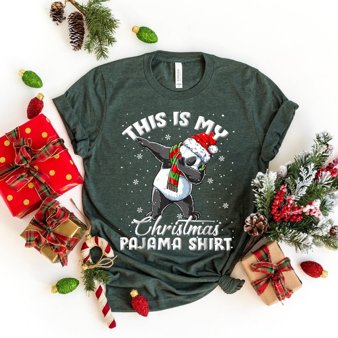 This is my christmas pajama shirt dabbing panda christmas t-shirt, christmas shirts, christmas gifts, funny christmas shirts, gifts for him, gifts for her, panda shirt ? GST