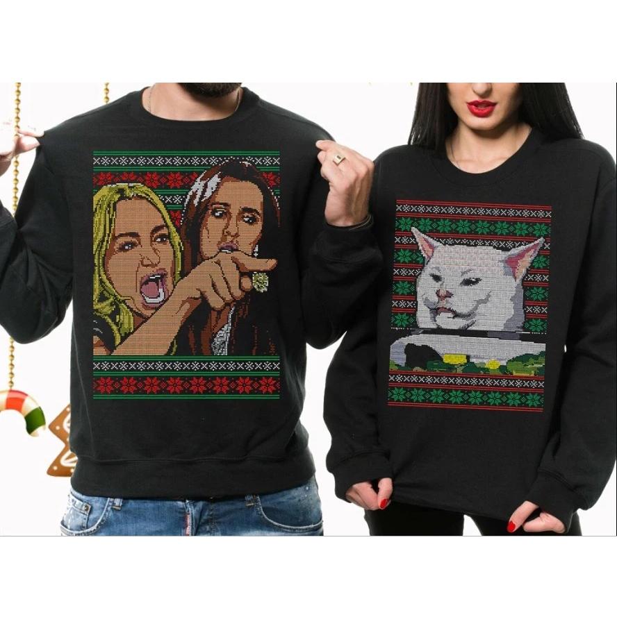 Woman Yelling At Cat Ugly Christmas Sweater-GST Woman Yelling At Cat Ugly Christmas Sweater-GST