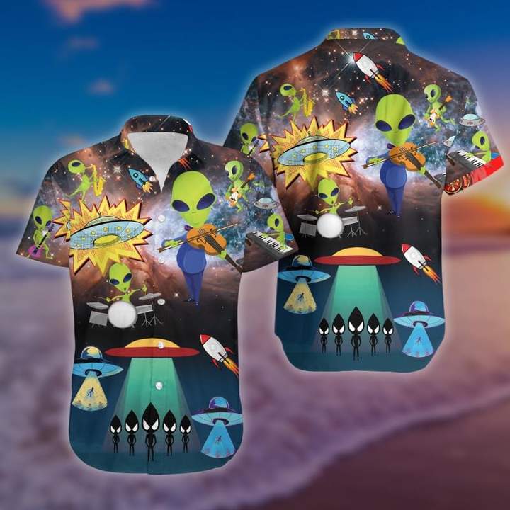 Aliens With Music Hawaiian Shirt Pre11847 Aliens With Music Hawaiian Shirt Pre11847