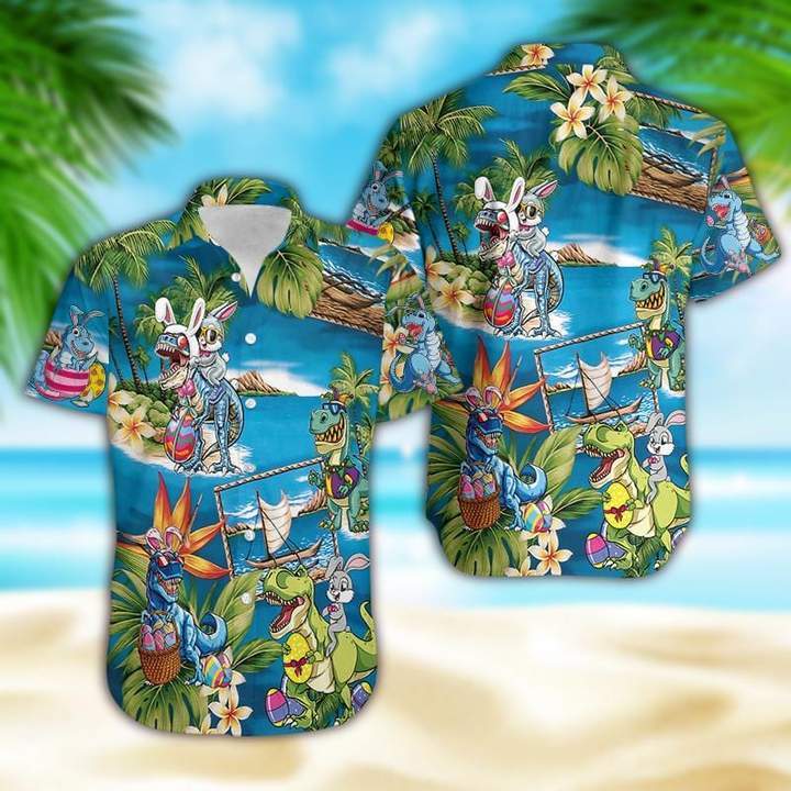 Amazing Bunny Riding Dinosaur Hawaiian Shirt Pre13768 Amazing Bunny Riding Dinosaur Hawaiian Shirt Pre13768