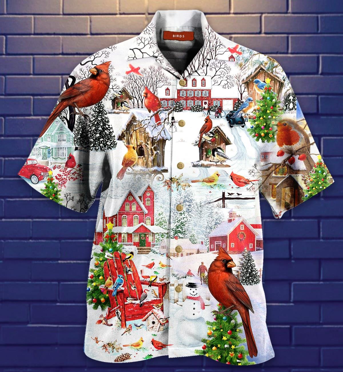 Amazing Christmas Birds Hawaiian Shirt Pre13777 Amazing Christmas Birds Hawaiian Shirt Pre13777