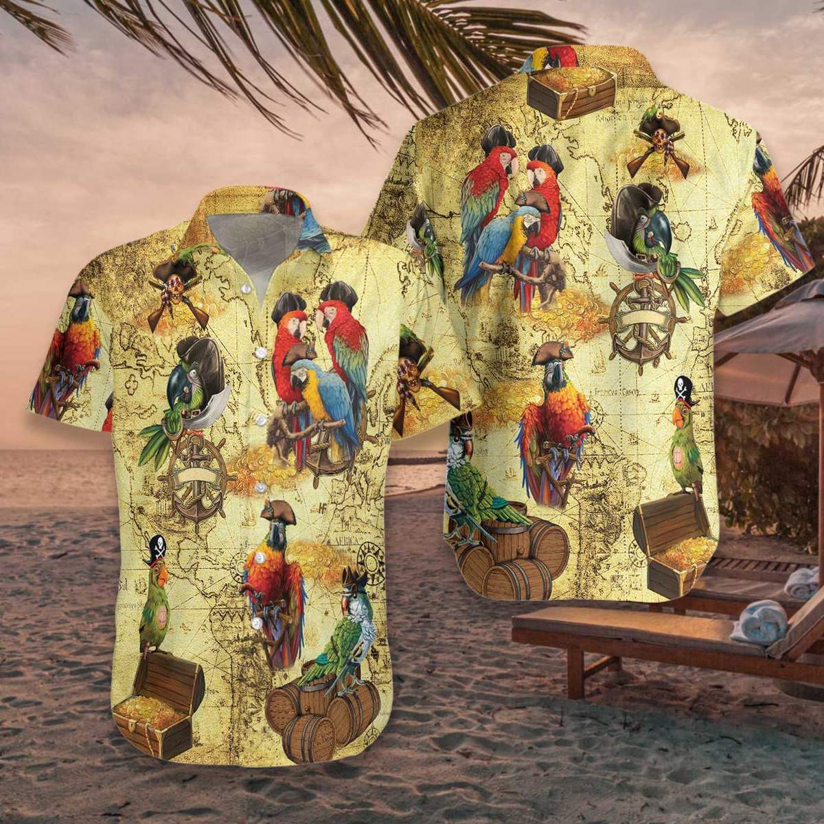 Amazing Pirate Parrots Hawaiian Shirt Pre13721 Amazing Pirate Parrots Hawaiian Shirt Pre13721