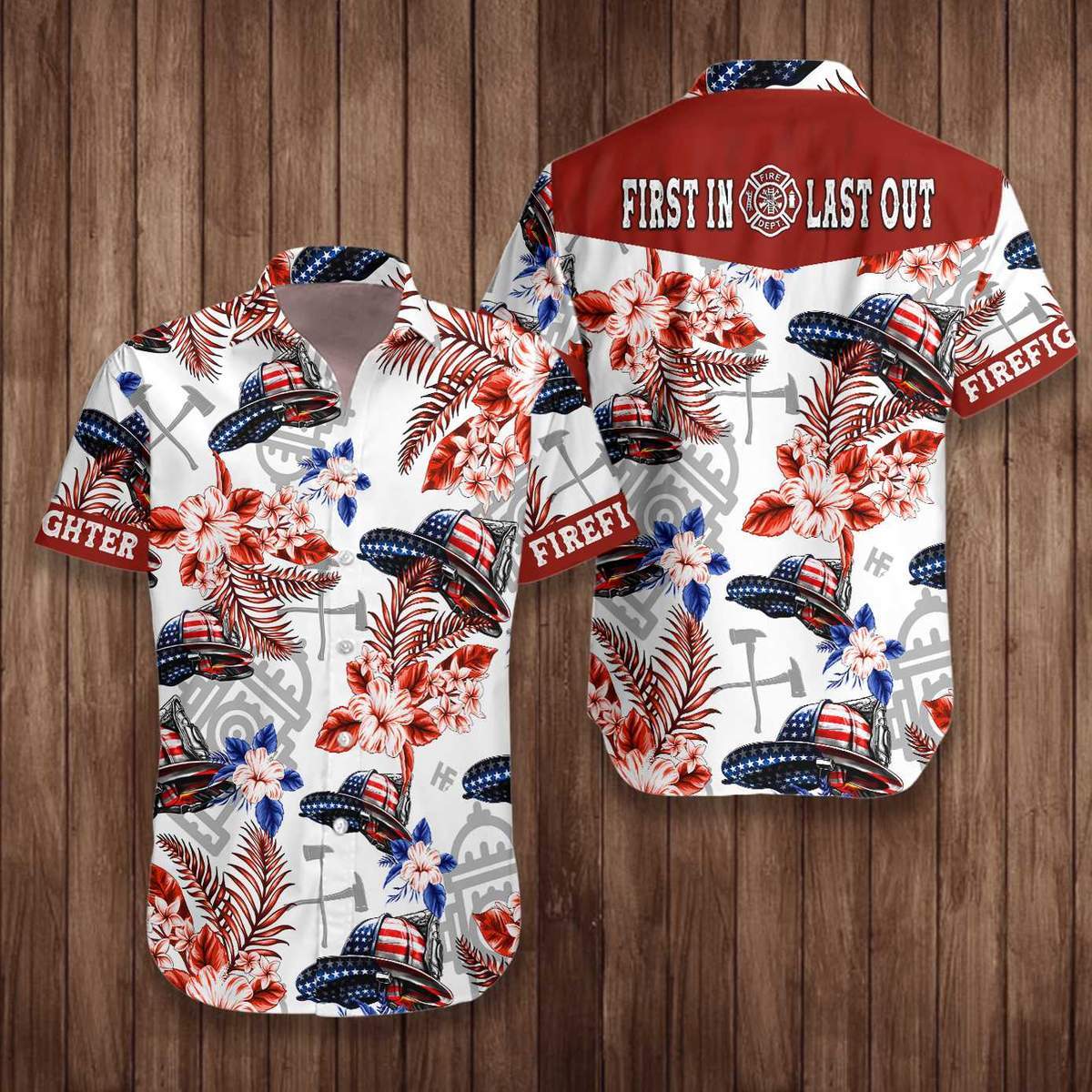 American Flag Helmet Firefighter Seamless Hawaiian Shirt Pre11032 American Flag Helmet Firefighter Seamless Hawaiian Shirt Pre11032