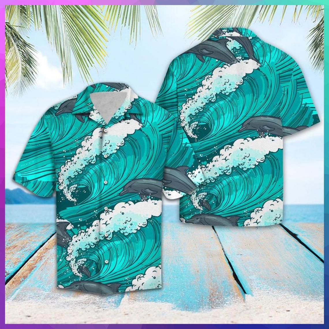 Awesome Dolphin Hawaiian Shirt Pre10921 Awesome Dolphin Hawaiian Shirt Pre10921