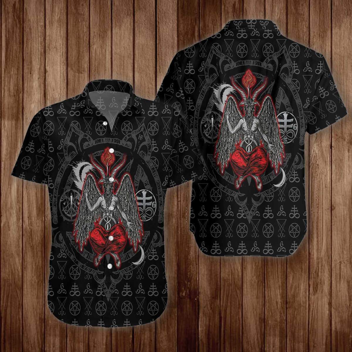 Baphomet Demon Satanism Pentagram Hawaiian Shirt Pre13622