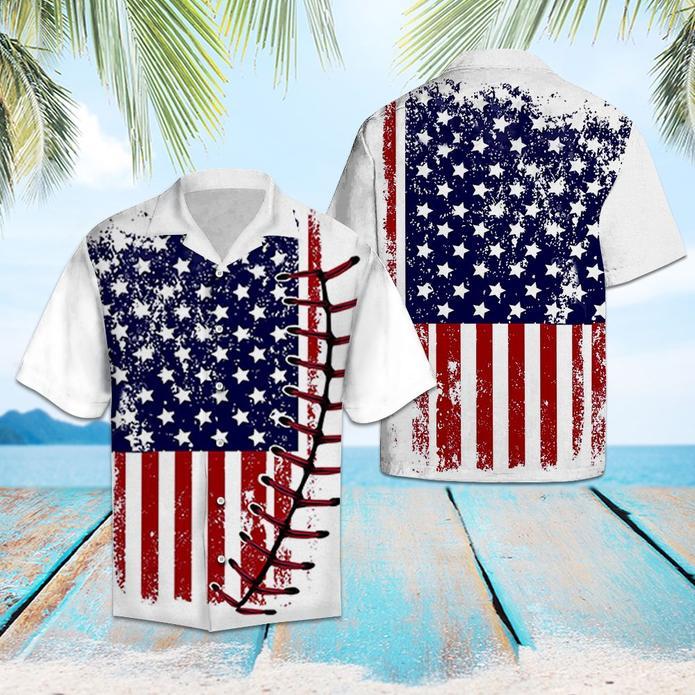 Baseball Usa Flag Hawaiian Shirt Pre10798 Baseball Usa Flag Hawaiian Shirt Pre10798