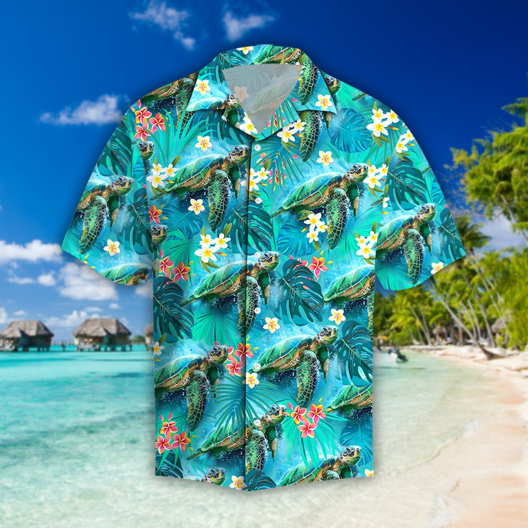 Beautiful Tropical Turtles Hawaiian Shirt Pre13477 Beautiful Tropical Turtles Hawaiian Shirt Pre13477