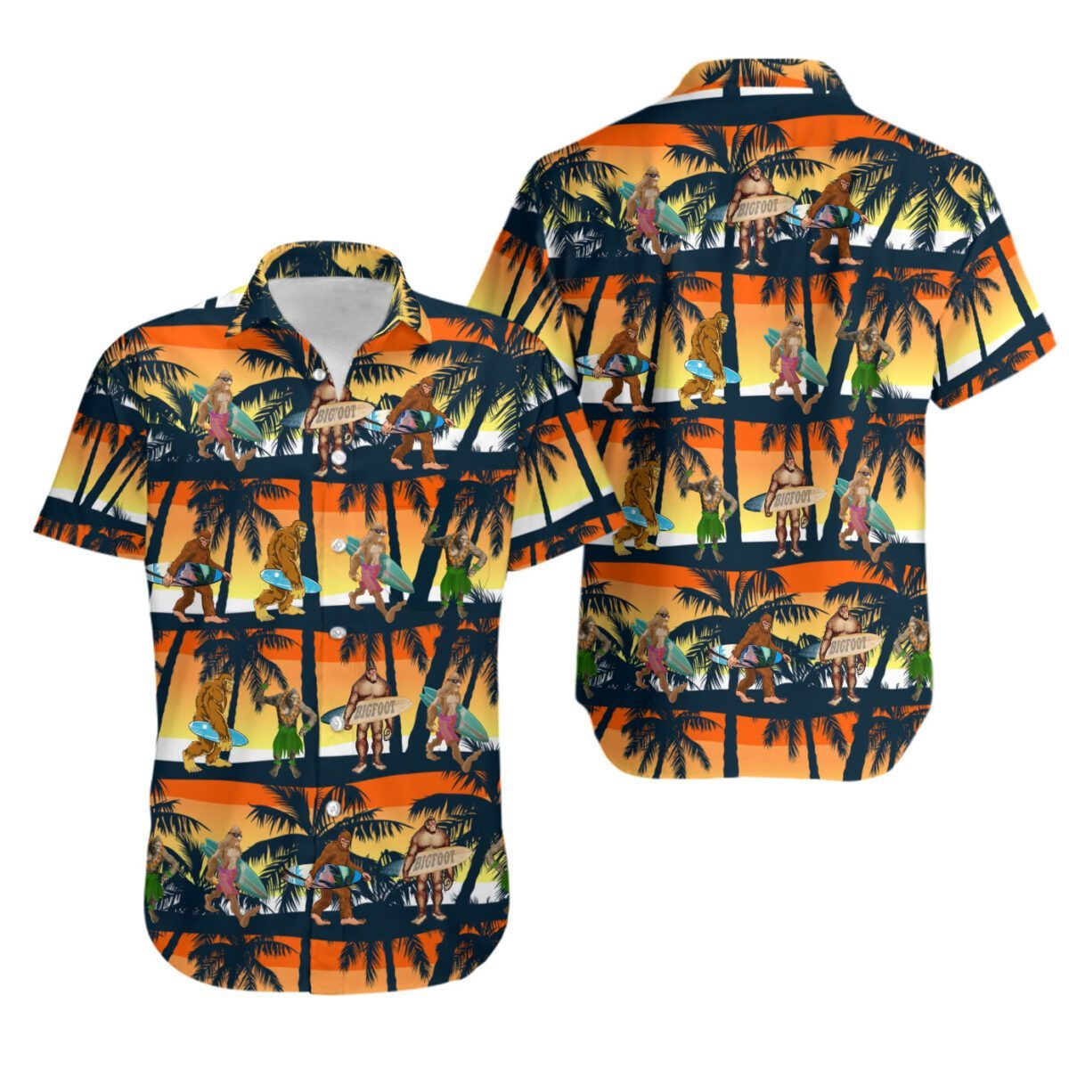 Bigfoot Camping Hawaiian Shirt Pre10066