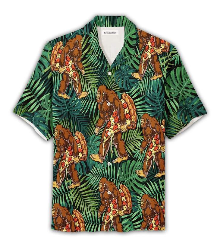 Bigfoot Like Pizza Camping Hawaiian Shirt Pre10197