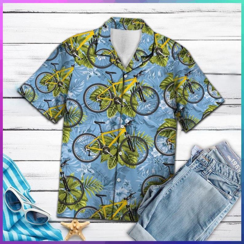 Biking Tropical Hawaiian Shirt Pre10900
