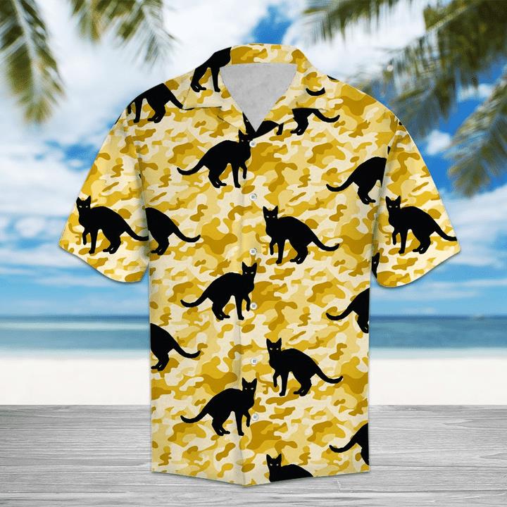 Black Cat Hawaiian Shirt Pre11078