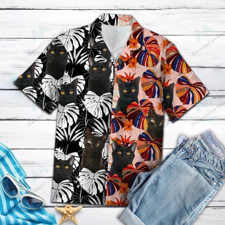 Black Cat Hawaiian Shirt Pre13491