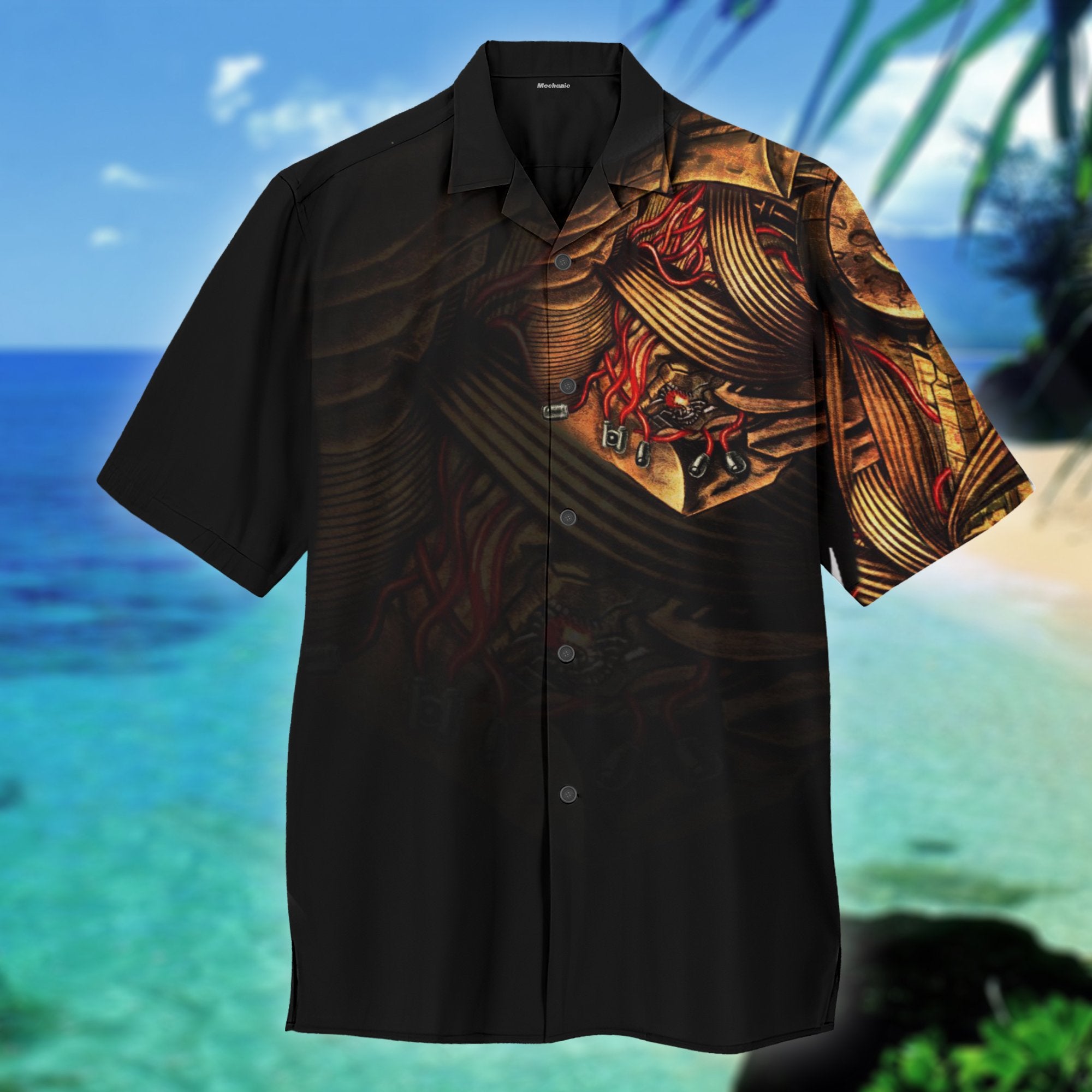 Black Mechanic Hawaiian Shirt Pre11229