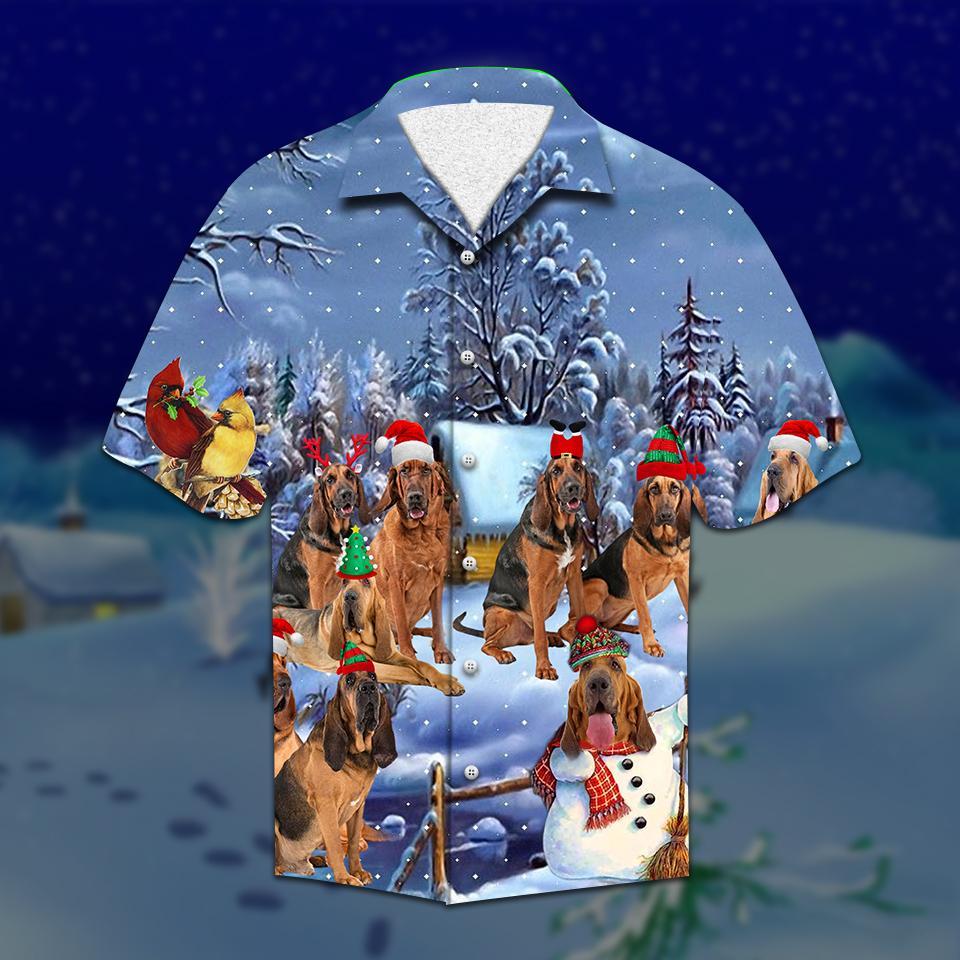 Bloodhound Christmas Hawaiian Shirt Pre13518 Bloodhound Christmas Hawaiian Shirt Pre13518