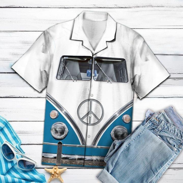 Blue Hippie Bus Hawaiian Shirt Pre13479