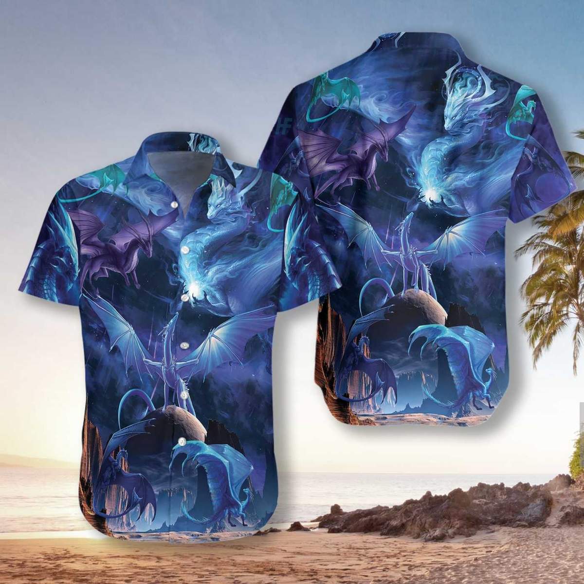 Blue Universe Dragon Hawaiian Shirt Pre13541
