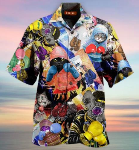 Boxing Cats Hawaiian Shirt Pre13434