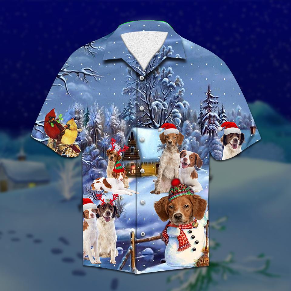 Brittany Spaniel Christmas Hawaiian Shirt Pre13450 Brittany Spaniel Christmas Hawaiian Shirt Pre13450