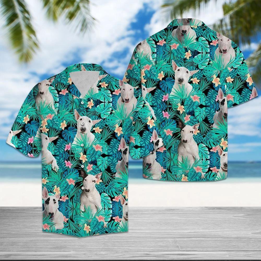 Bull Terrier Tropical Hawaiian Shirt Pre13401 1 » Cool Gifts for You - Mfamilygift Bull Terrier Tropical Hawaiian Shirt Pre13401 1