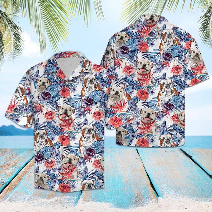 Bulldog Hibiscus Flower Hawaiian Shirt Pre10989 Bulldog Hibiscus Flower Hawaiian Shirt Pre10989