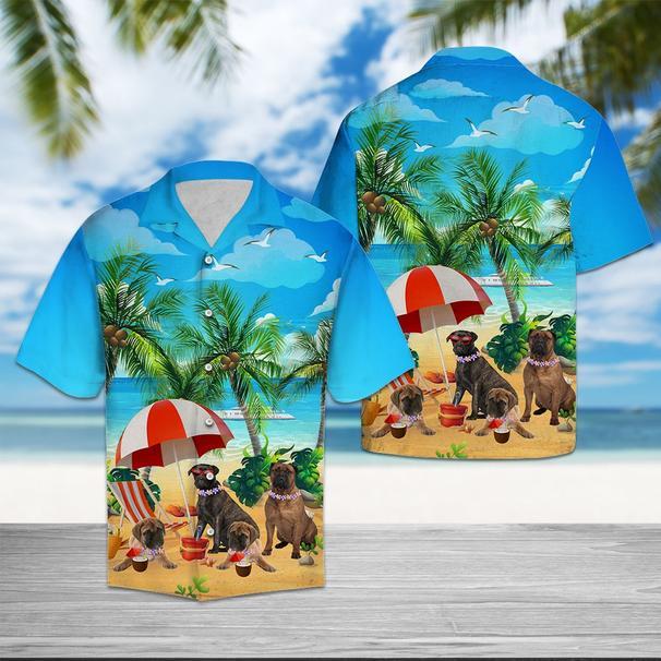 Bullmastiff Beach Summer Hawaiian Shirt Pre10572