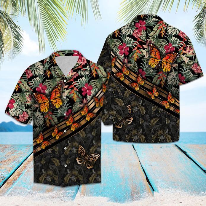 Butterfly Floral Hawaiian Shirt Pre10629