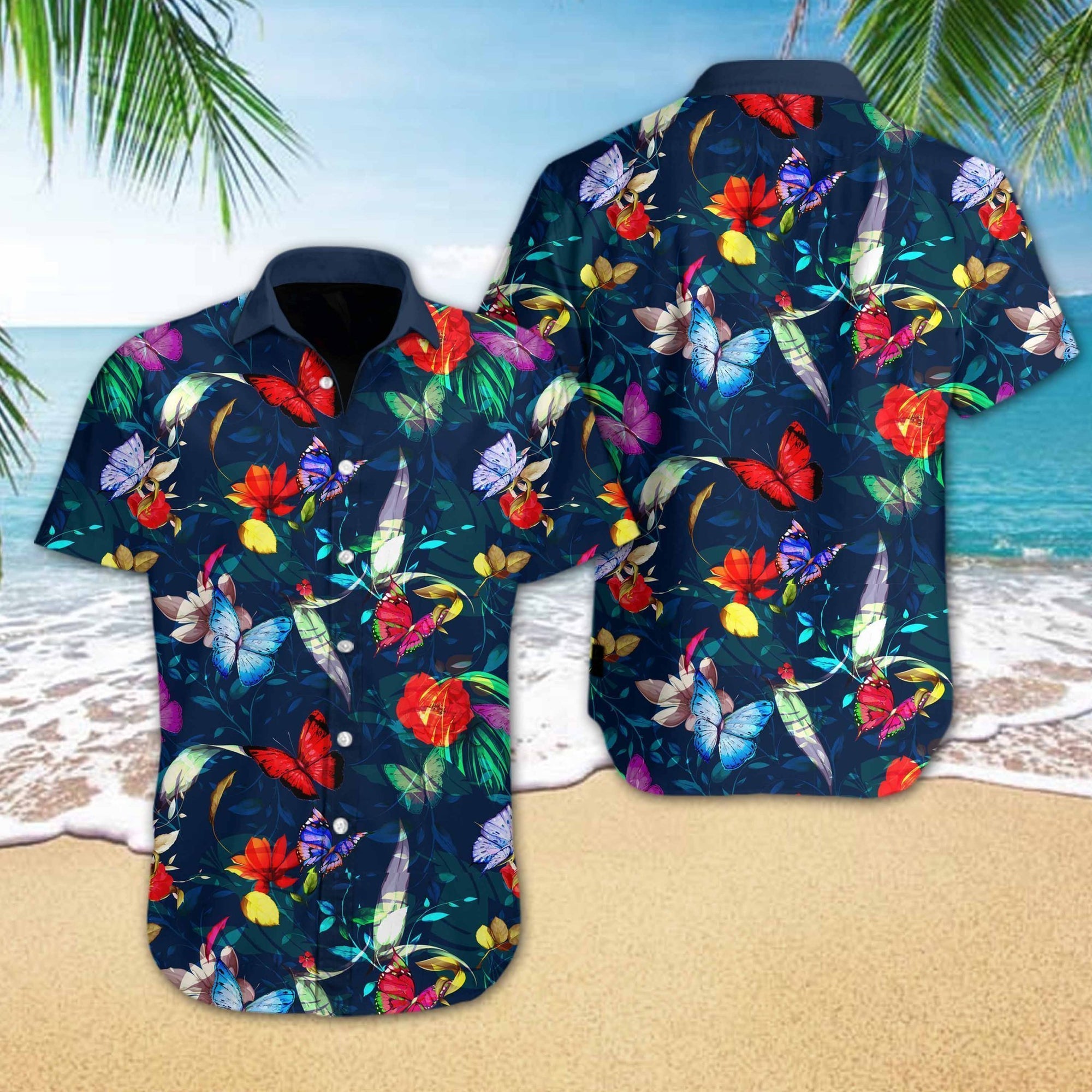 Butterly Flower Hawaiian Shirt Pre13397