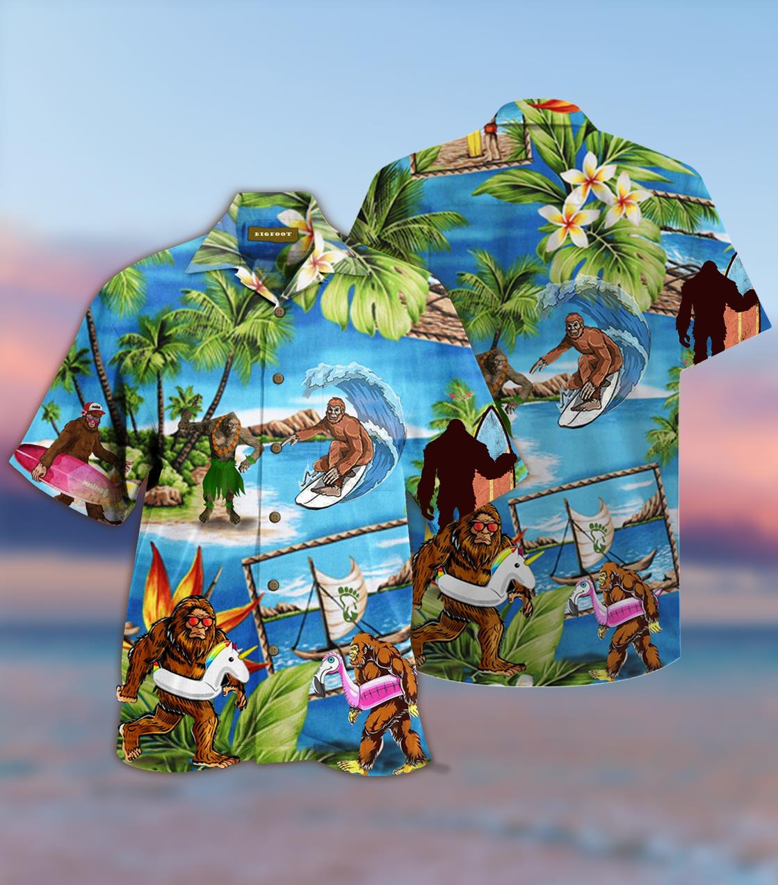 Camping Amazing Bigfoot Hawaiian Shirt Pre13385