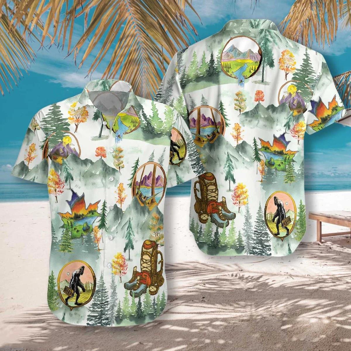 Camping And Hiking Trekking Hawaiian Shirt Pre10193