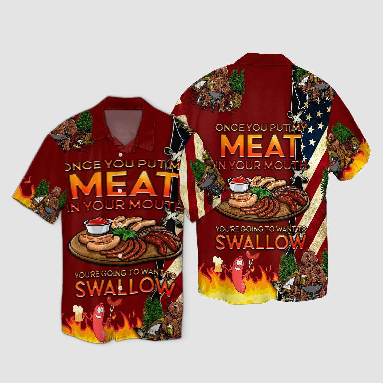 Camping Bear Put My Meat Want To Swallow Hawaiian Shirt Pre11783 Camping Bear Put My Meat Want To Swallow Hawaiian Shirt Pre11783