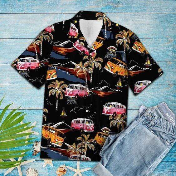 Camping Car Black Hawaiian Shirt Pre13441 Camping Car Black Hawaiian Shirt Pre13441