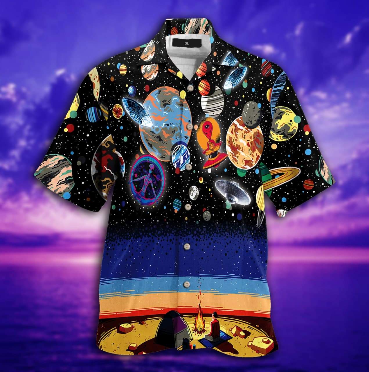 Camping With Ufo Hawaiian Shirt Pre13440