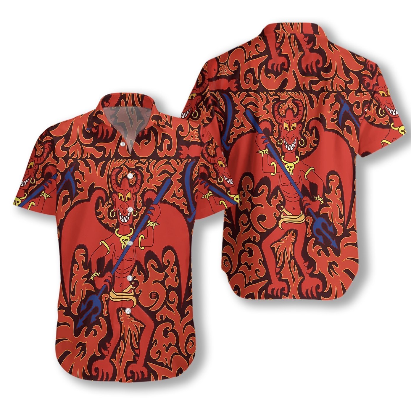 Cartoon Styled Demon Satanic Goth Gothic Hawaiian Shirt Pre11800