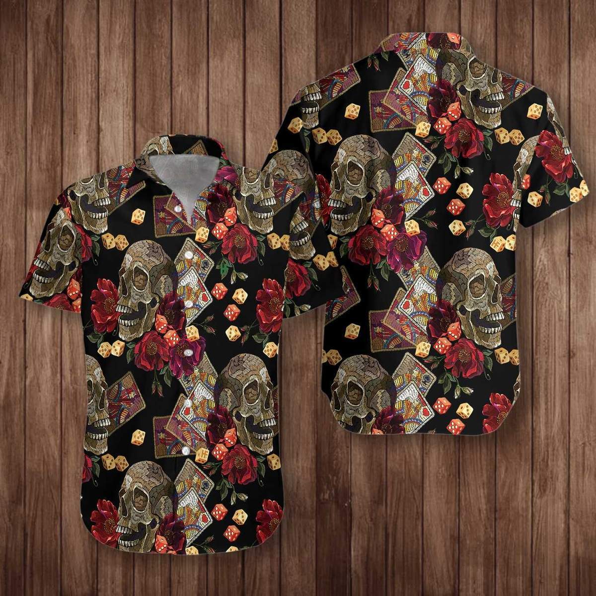 Casino Skull Colorful Hawaiian Shirt Pre10364 1 » Cool Gifts for You - Mfamilygift Casino Skull Colorful Hawaiian Shirt Pre10364 1