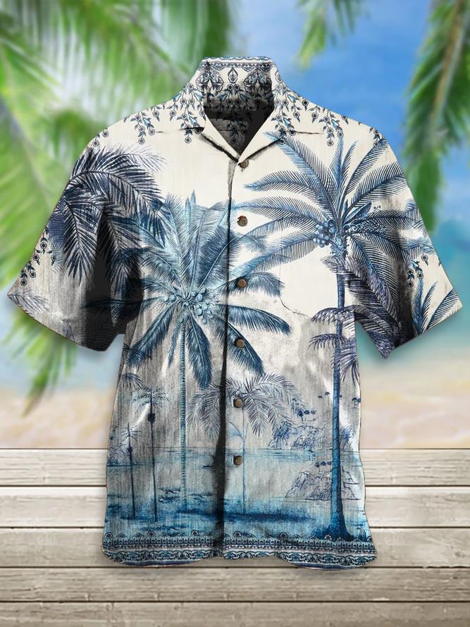 Casual Coconut Tree Hawaiian Shirt Pre13420