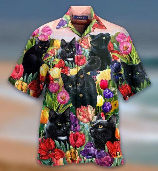 Cat Dream And Tulip Garden Hawaiian Shirt Pre11743 Cat Dream And Tulip Garden Hawaiian Shirt Pre11743
