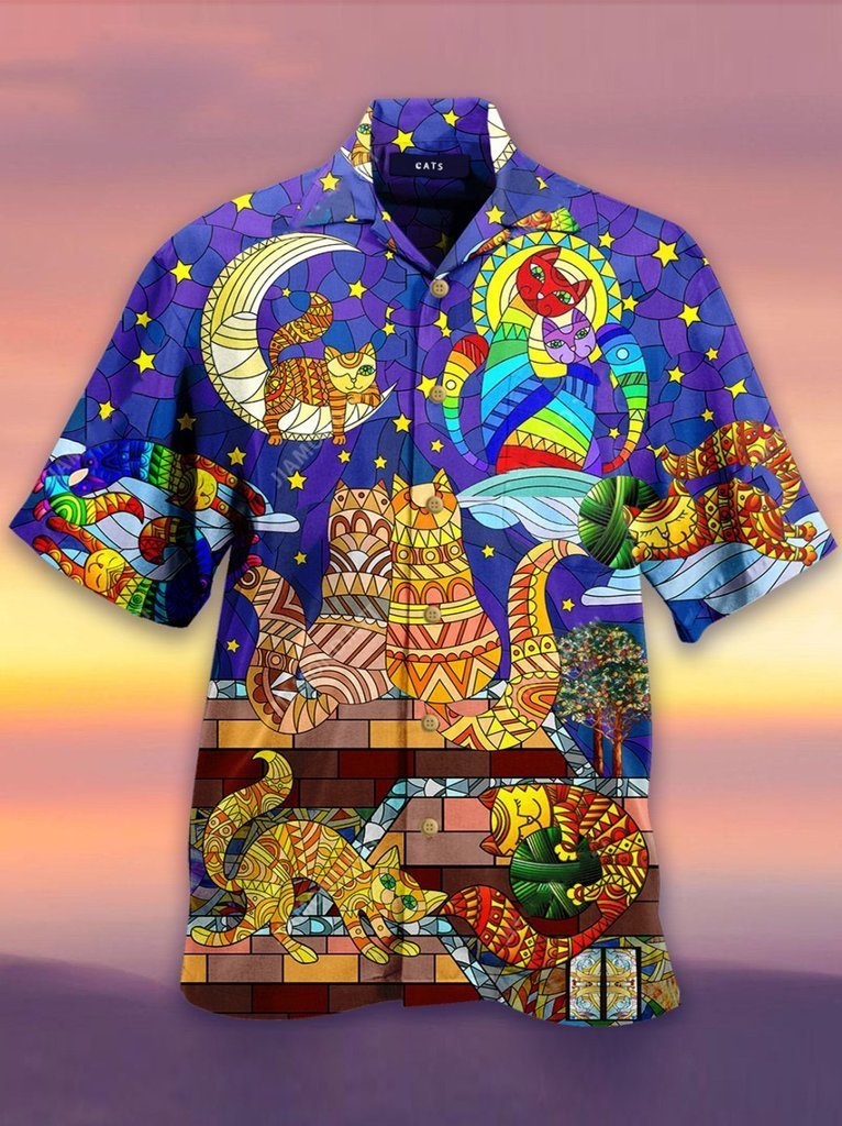 Cat Hippie Life Is Colorful Hippie Style Hawaiian Shirt Pre11851