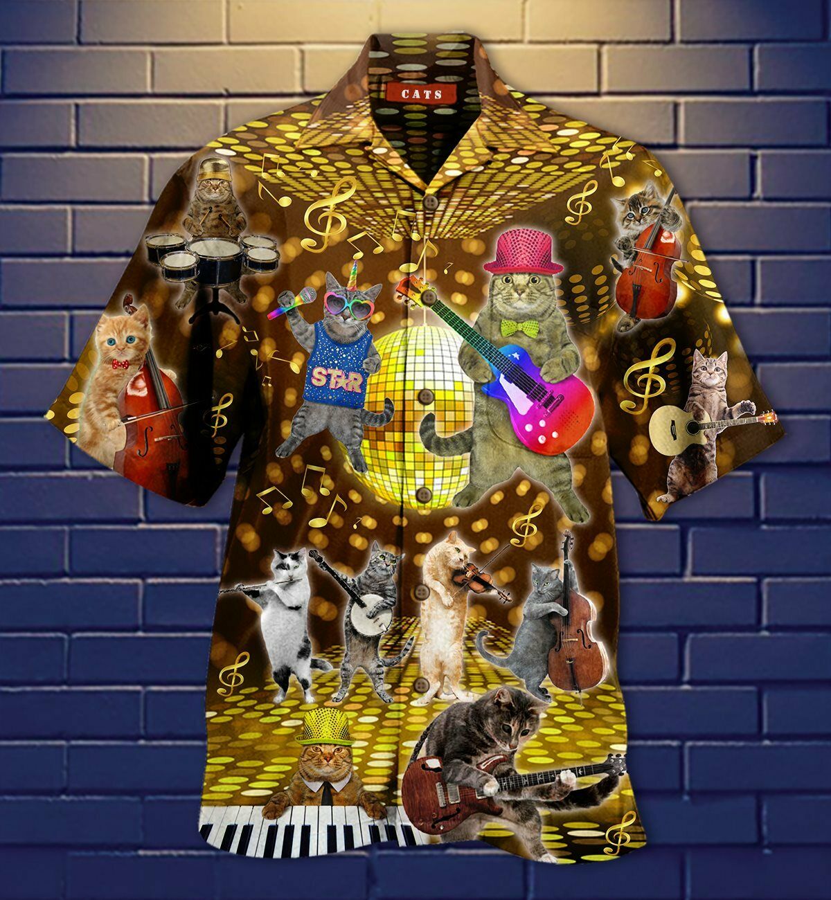 Cat Music Band Hawaiian Shirt Pre13429