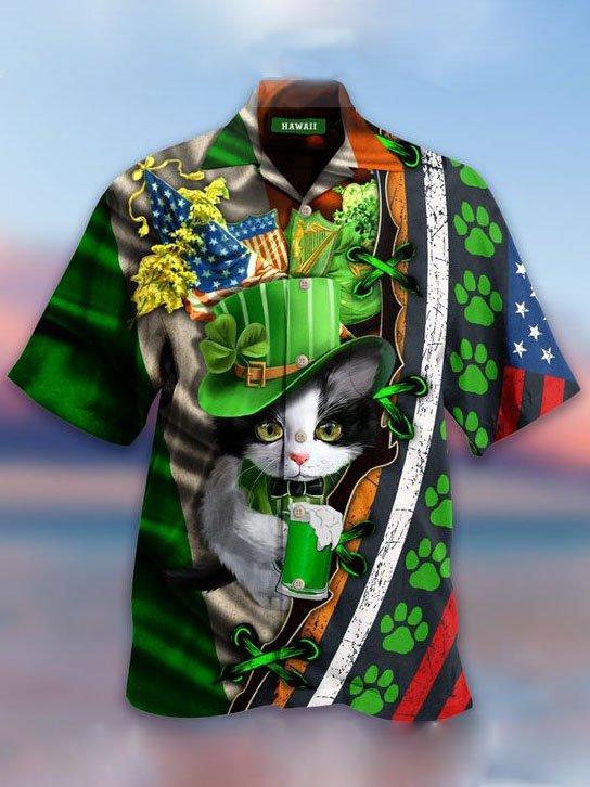 Cat St Patricks Day Hawaiian Shirt Pre13457 Cat St Patricks Day Hawaiian Shirt Pre13457