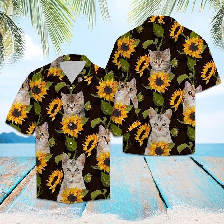 Cat Sunflower Hawaiian Shirt Pre13412 Cat Sunflower Hawaiian Shirt Pre13412