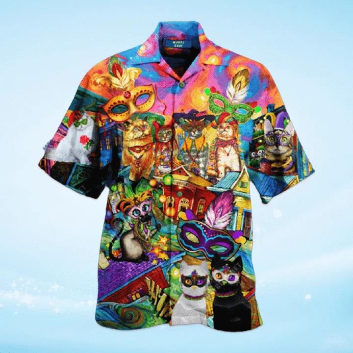 Cats Celebrate The Mardi Gras Festival Hawaiian Shirt Pre13416