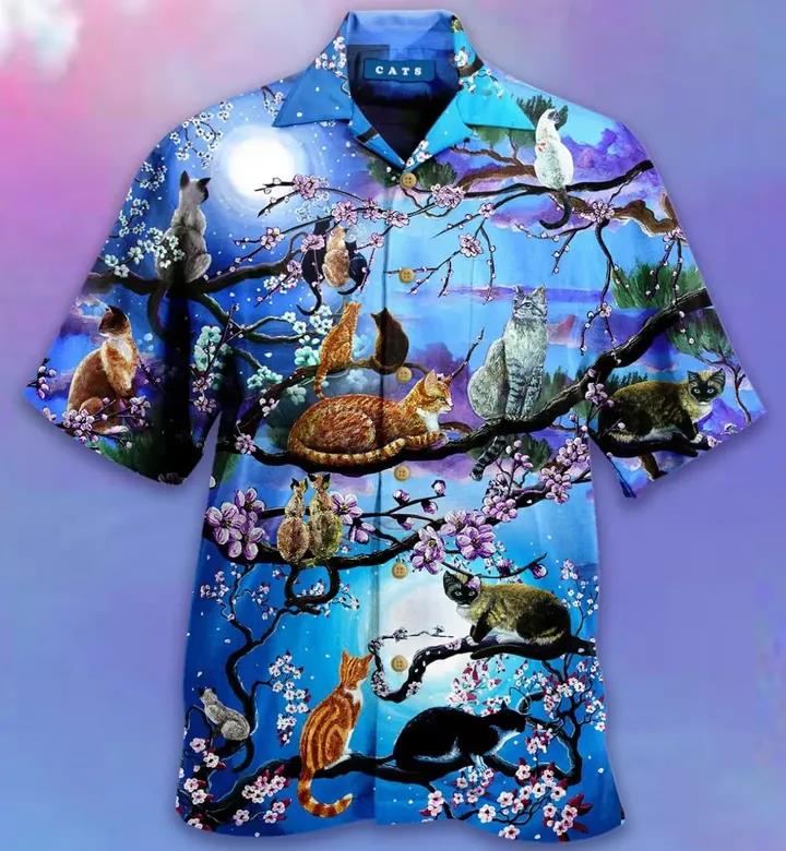 Cats Live Life In Full Bloom Hawaiian Shirt Pre11640