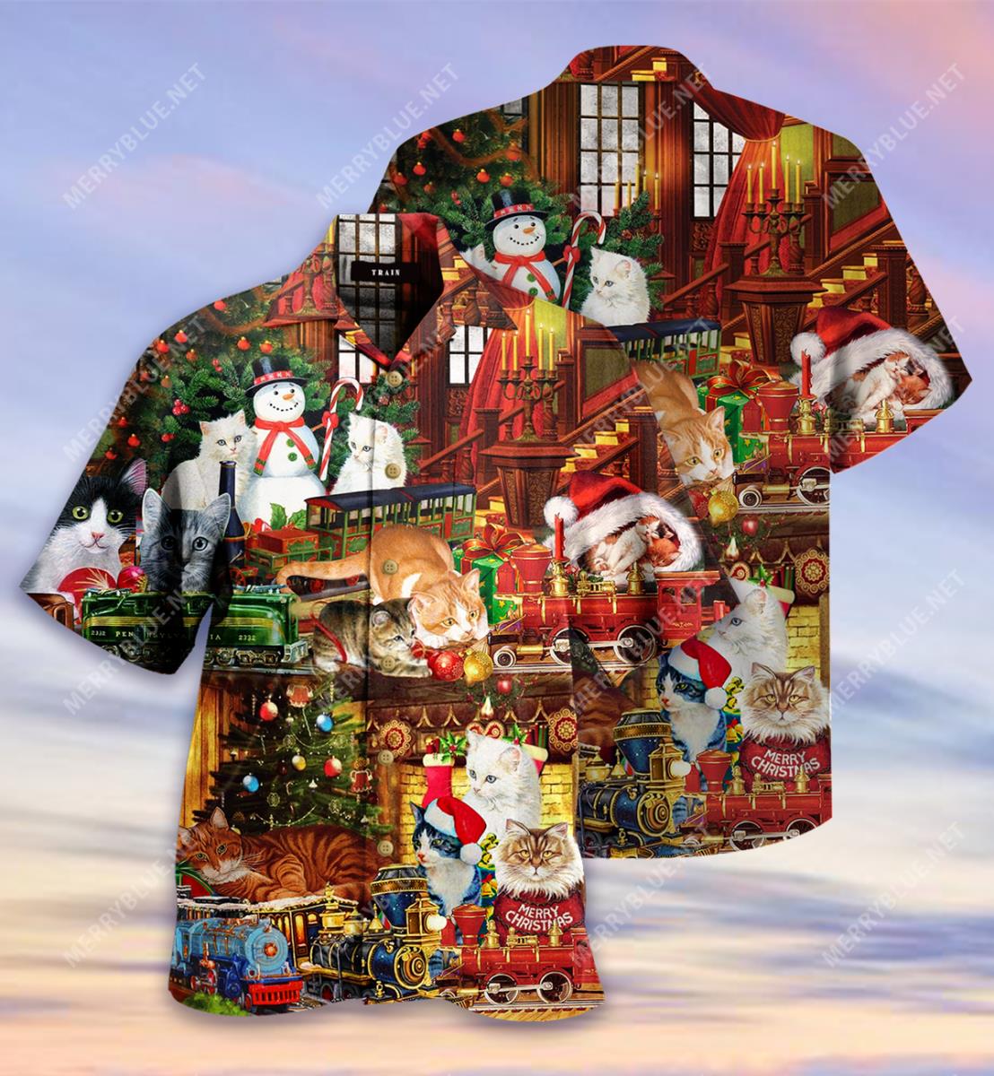 Cats With Toys Train Hawaiian Shirt Pre13451 Cats With Toys Train Hawaiian Shirt Pre13451