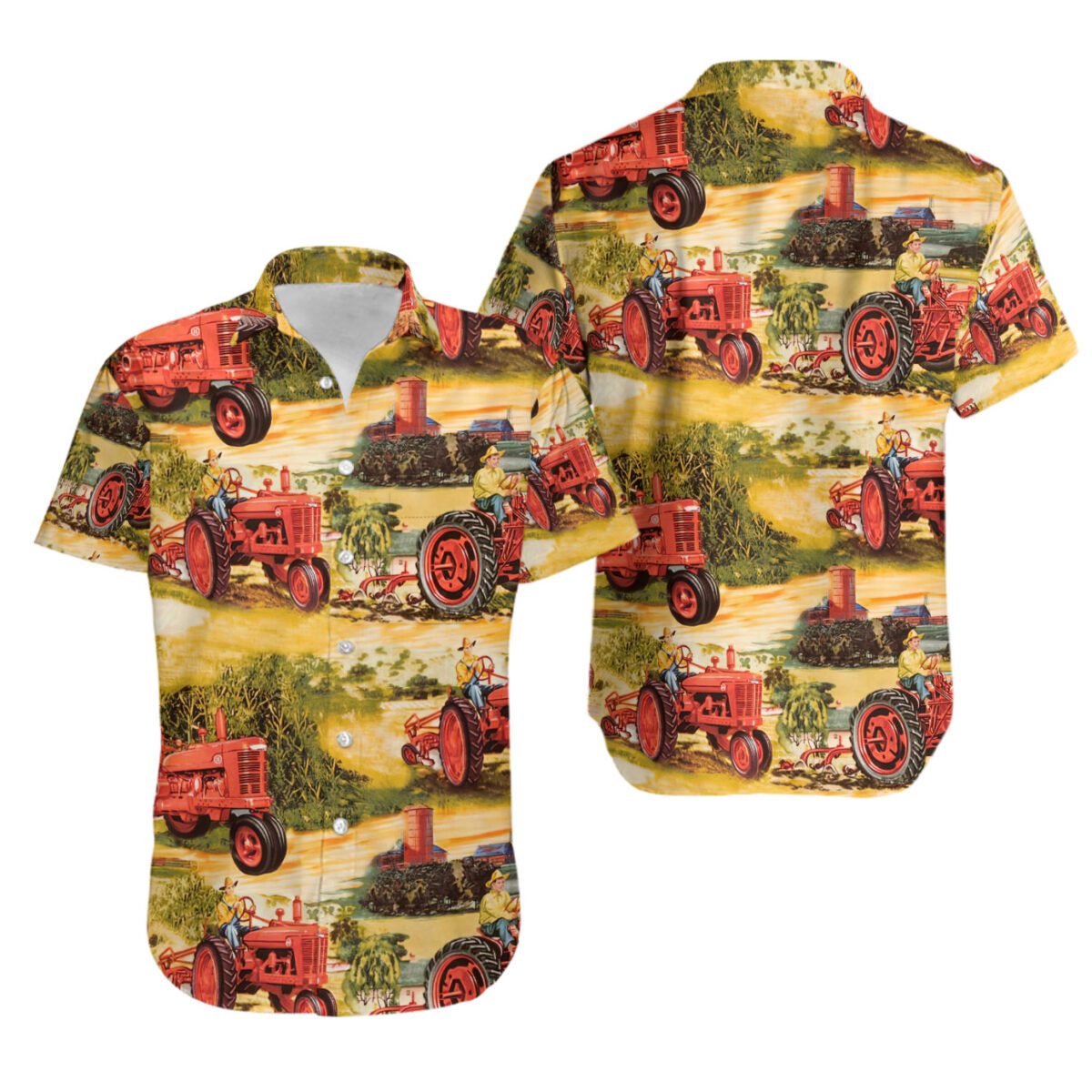 Childhood Tractor Farmer Hawaiian Shirt Pre10750