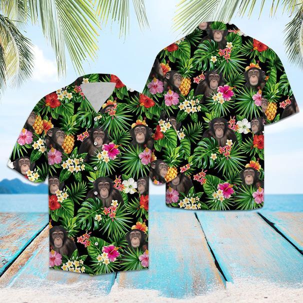 Chimpanzee Pineapple Tropical Hawaiian Shirt Pre10725 Chimpanzee Pineapple Tropical Hawaiian Shirt Pre10725